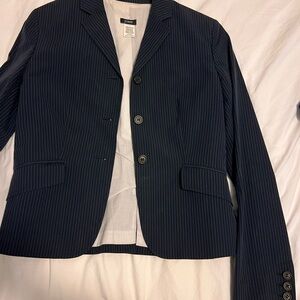 J. Crew Dark Blue Pinstripe Blazer